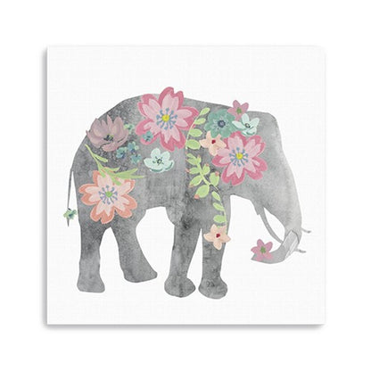 Floral Elephant Unframed Print Wall Art HomeRoots
