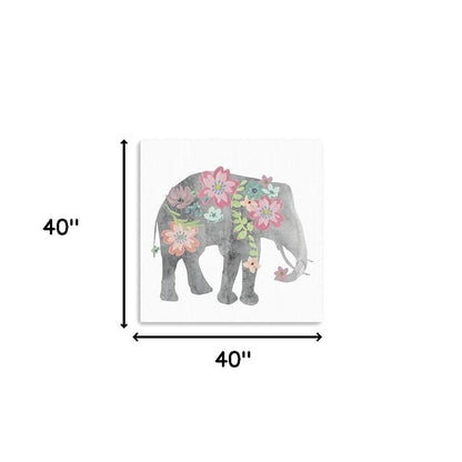 Floral Elephant Unframed Print Wall Art HomeRoots