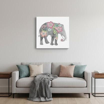 Floral Elephant Unframed Print Wall Art HomeRoots