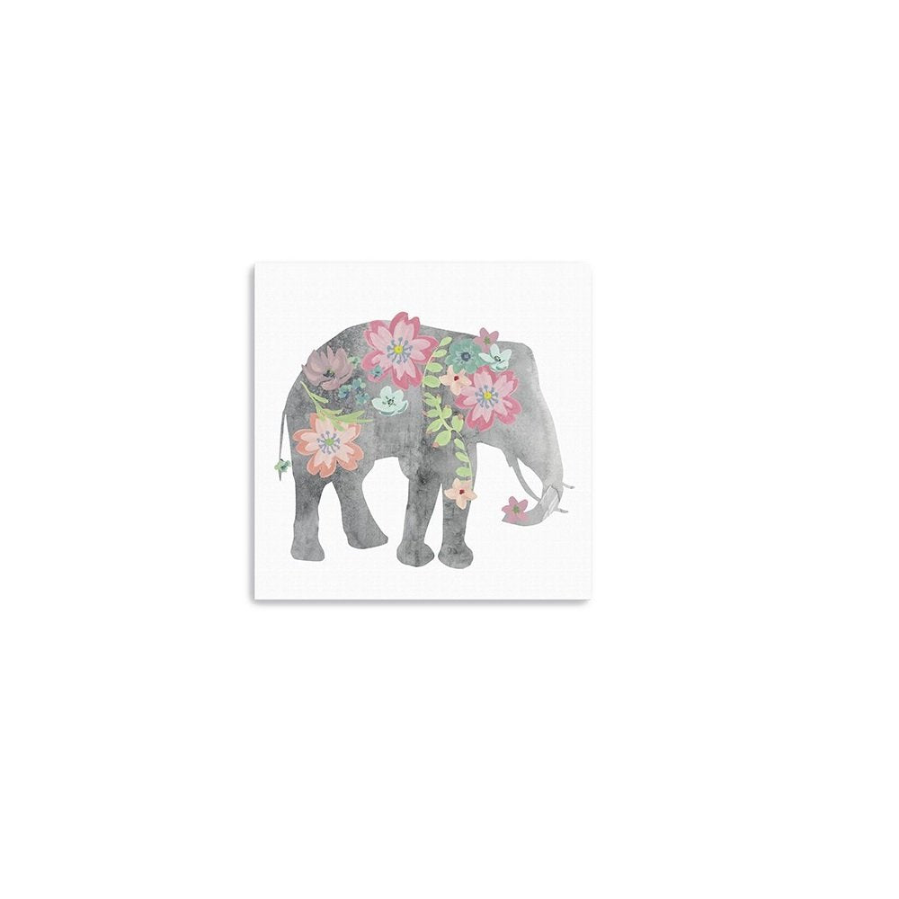 Floral Elephant Unframed Print Wall Art HomeRoots