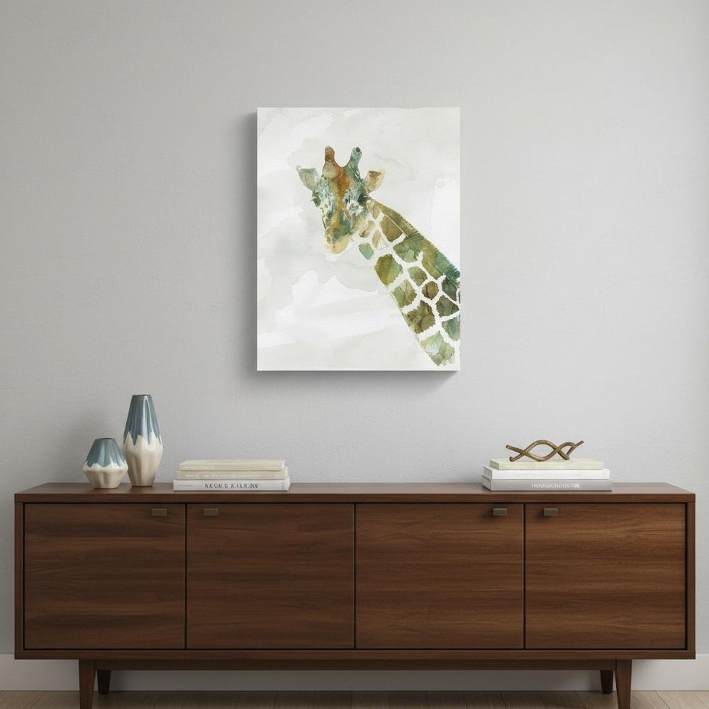 40" x 30" Abstract Marble Watercolor Giraffe Canvas Wall Art — view 4