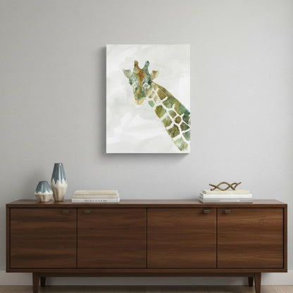 40" x 30" Abstract Marble Watercolor Giraffe Canvas Wall Art