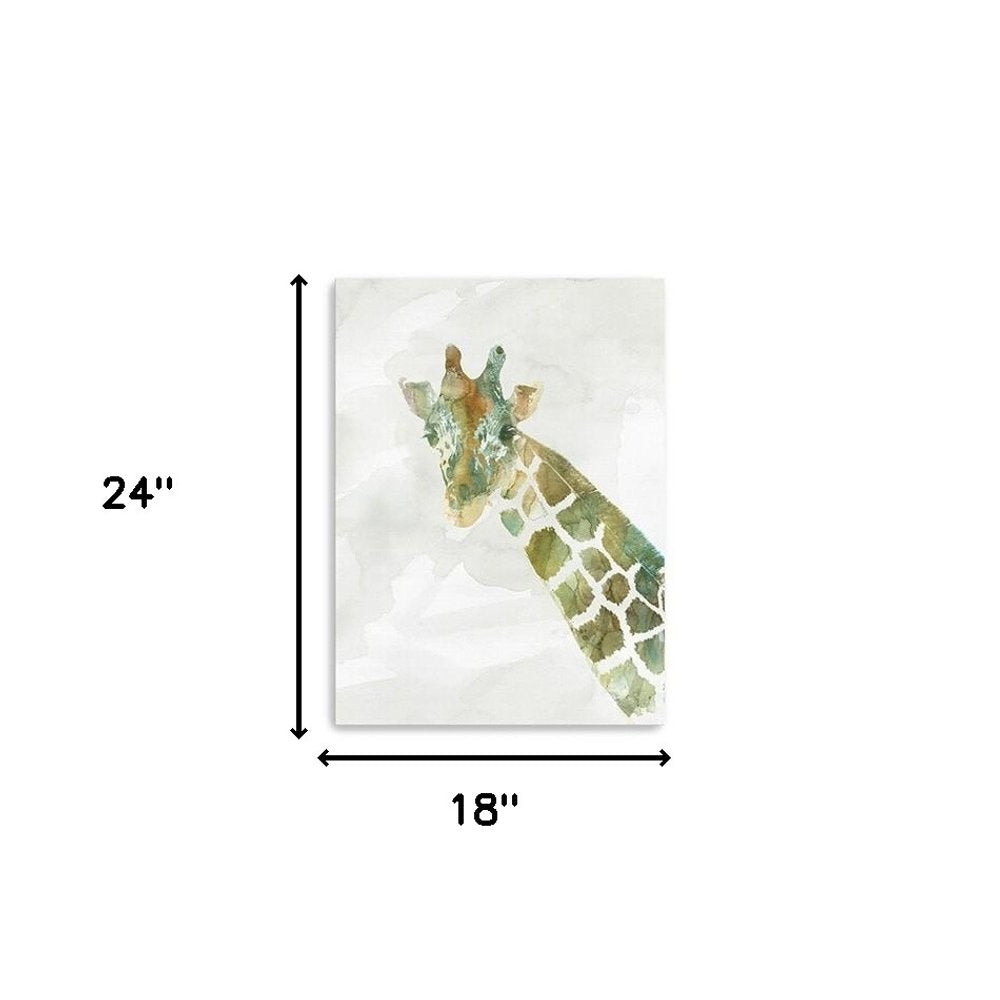 40" x 30" Abstract Marble Watercolor Giraffe Canvas Wall Art