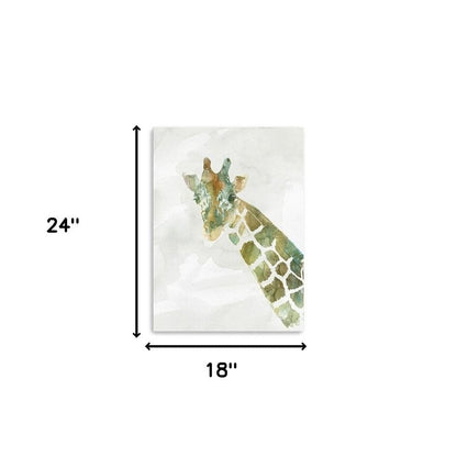 40" x 30" Abstract Marble Watercolor Giraffe Canvas Wall Art