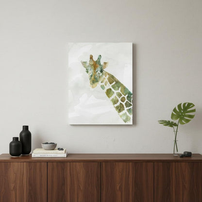 40" x 30" Abstract Marble Watercolor Giraffe Canvas Wall Art