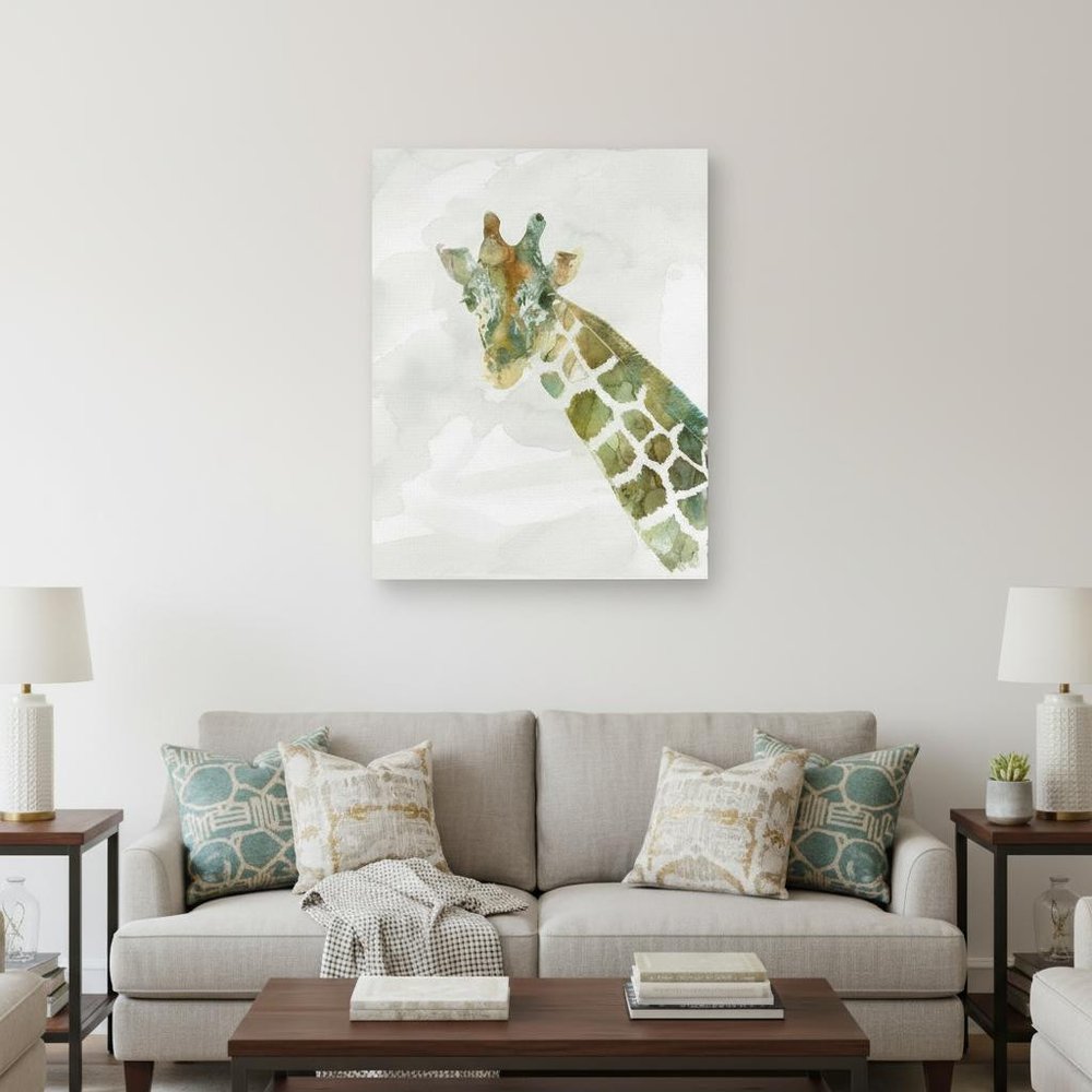 40" x 30" Abstract Marble Watercolor Giraffe Canvas Wall Art — view 11