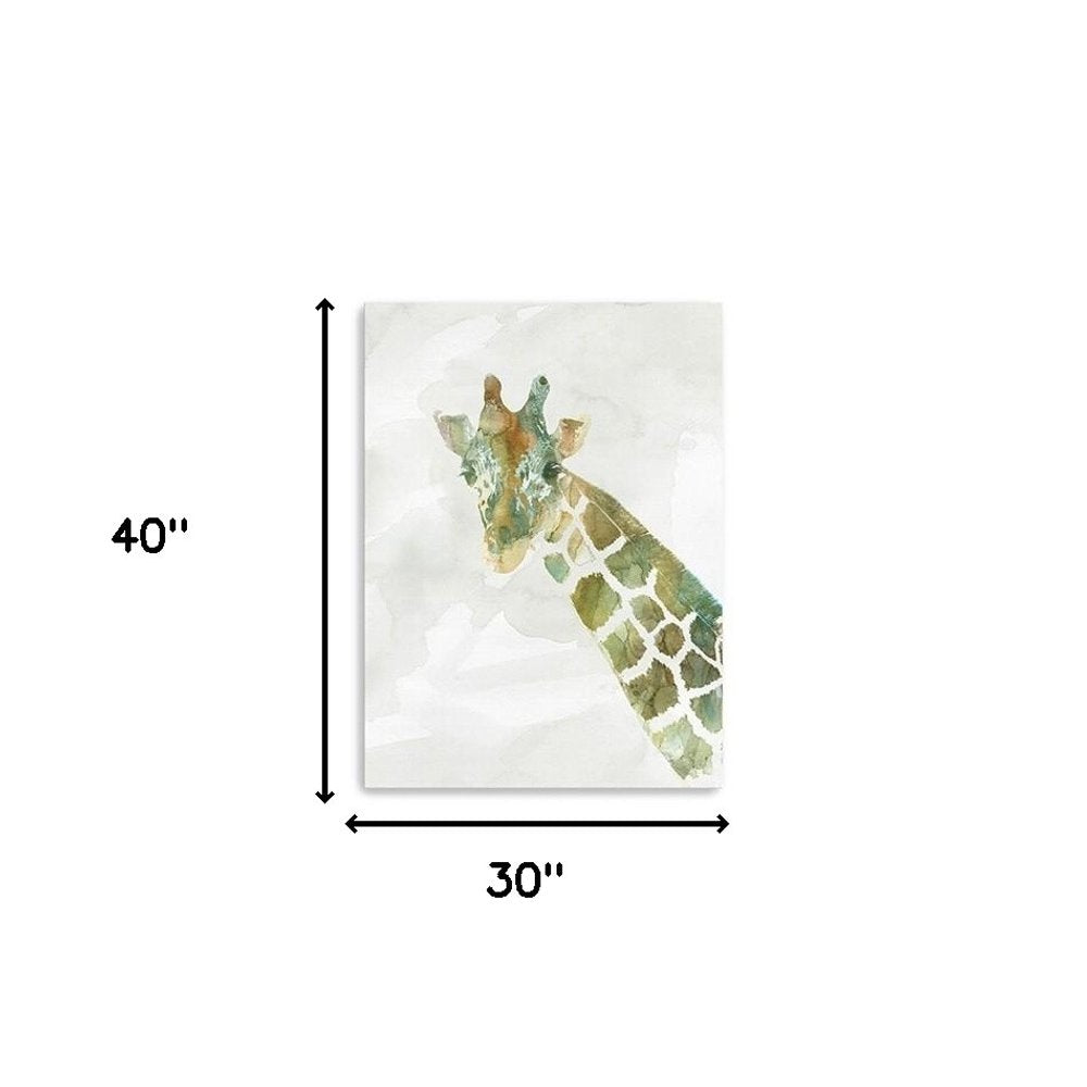 40" x 30" Abstract Marble Watercolor Giraffe Canvas Wall Art — view 10
