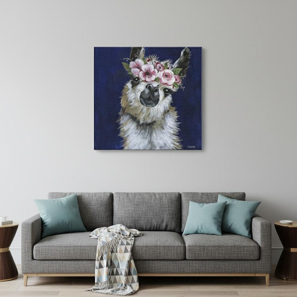 Watercolor Flower Llama Unframed Print Wall Art HomeRoots