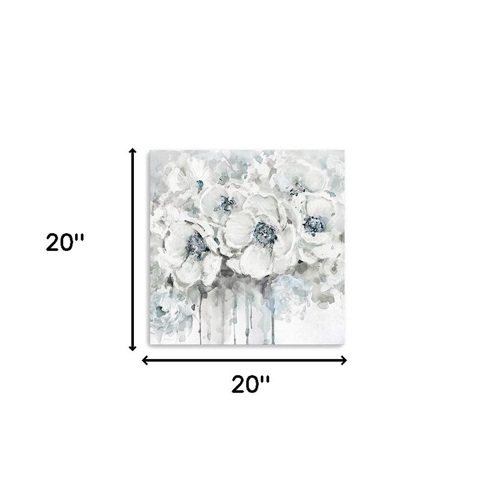 Winter Blues Flower Unframed Print Wall Art HomeRoots