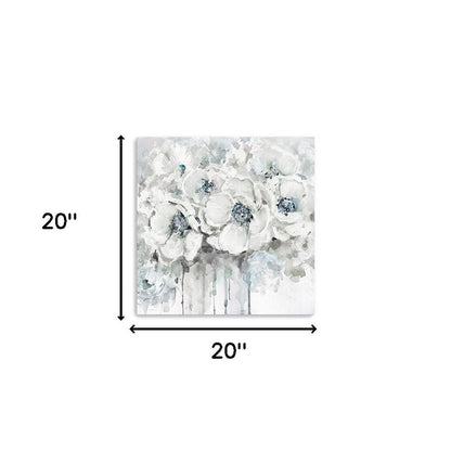 Winter Blues Flower Unframed Print Wall Art HomeRoots