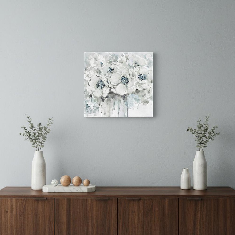 Winter Blues Flower Unframed Print Wall Art — view 1