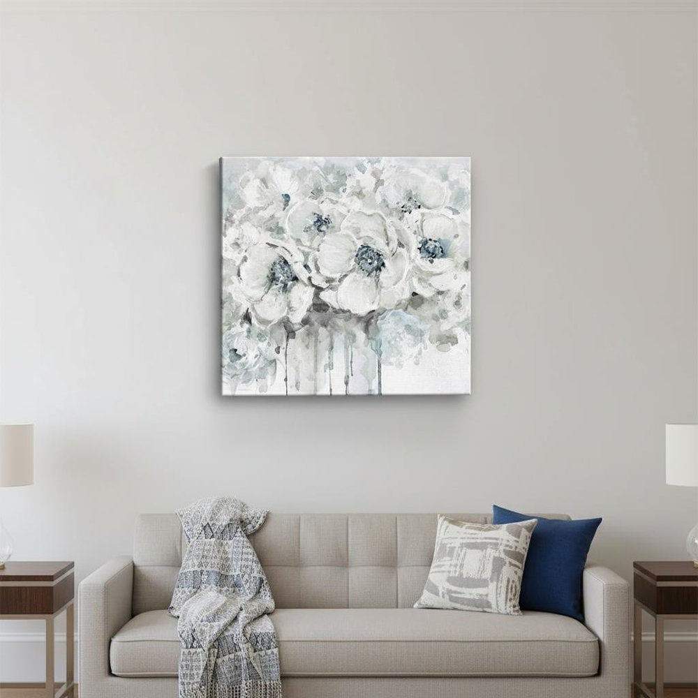 Winter Blues Flower Unframed Print Wall Art HomeRoots