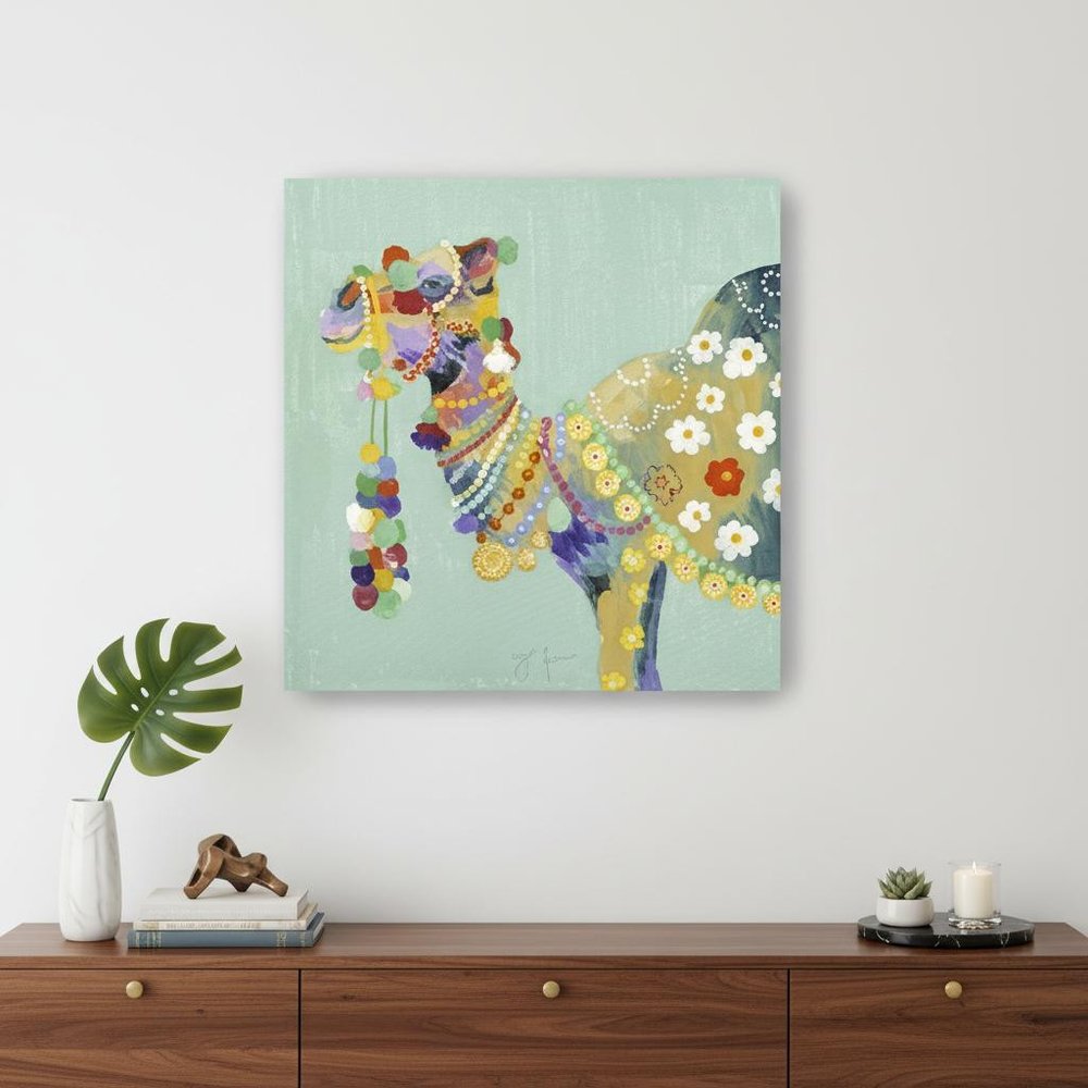 Moroccan Party Camel Unframed Print Wall Art HomeRoots