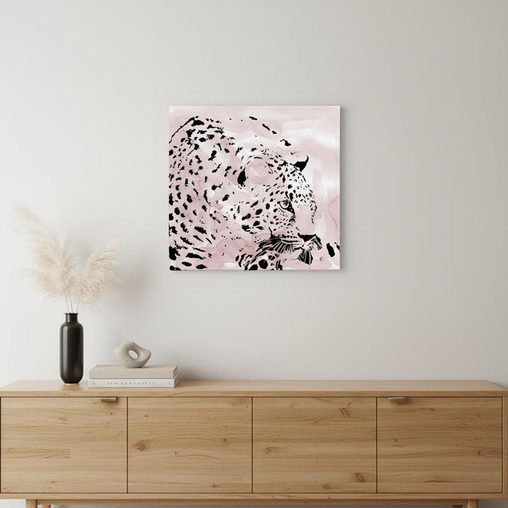 Pink Laying Leopard Unframed Print Wall Art HomeRoots