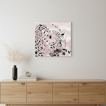 Pink Laying Leopard Unframed Print Wall Art HomeRoots