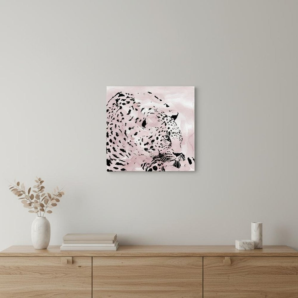 Pink Laying Leopard Unframed Print Wall Art HomeRoots