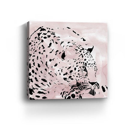 Pink Laying Leopard Unframed Print Wall Art HomeRoots
