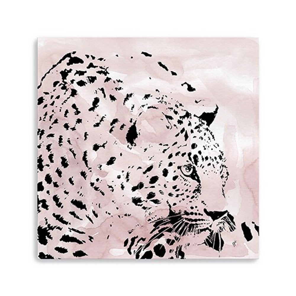 Pink Laying Leopard Unframed Print Wall Art HomeRoots
