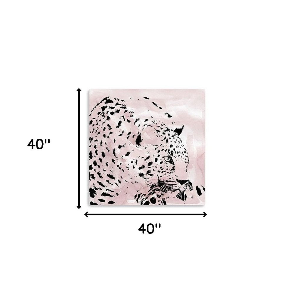 Pink Laying Leopard Unframed Print Wall Art HomeRoots