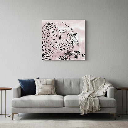 Pink Laying Leopard Unframed Print Wall Art HomeRoots