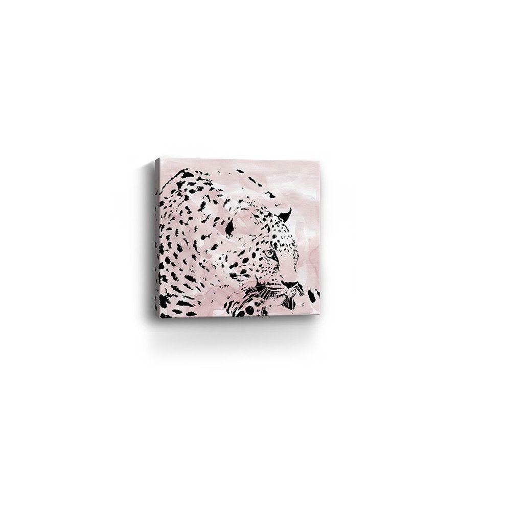 Pink Laying Leopard Unframed Print Wall Art HomeRoots