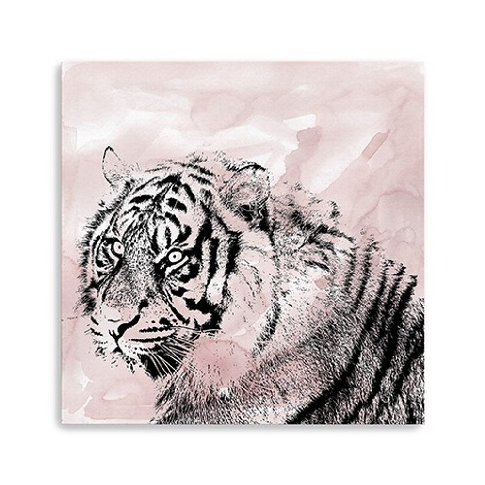 Pink Crouching Tiger Unframed Print Wall Art — view 2