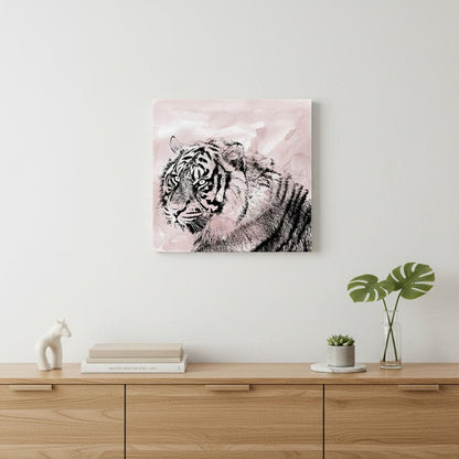 Pink Crouching Tiger Unframed Print Wall Art HomeRoots