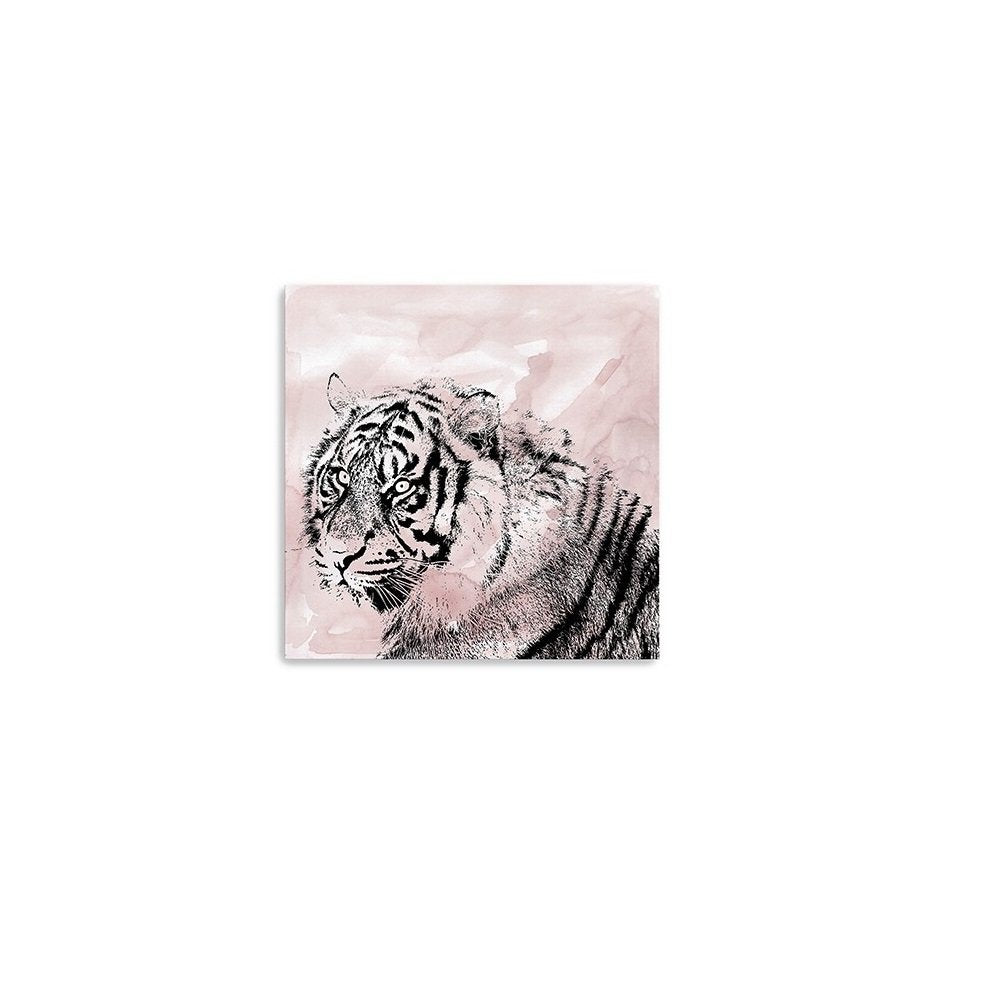 Pink Crouching Tiger Unframed Print Wall Art HomeRoots