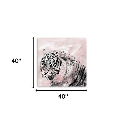 Pink Crouching Tiger Unframed Print Wall Art HomeRoots