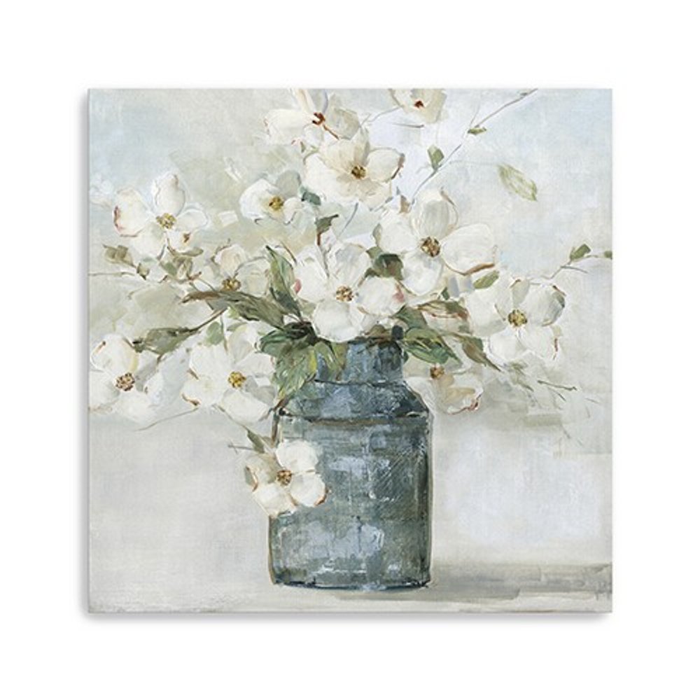 20" x 20" Watercolor Soft Pastel Dogwood Bouquet Canvas Wall Art HomeRoots