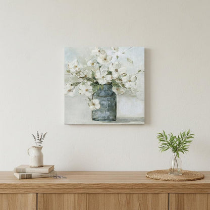 20" x 20" Watercolor Soft Pastel Dogwood Bouquet Canvas Wall Art HomeRoots