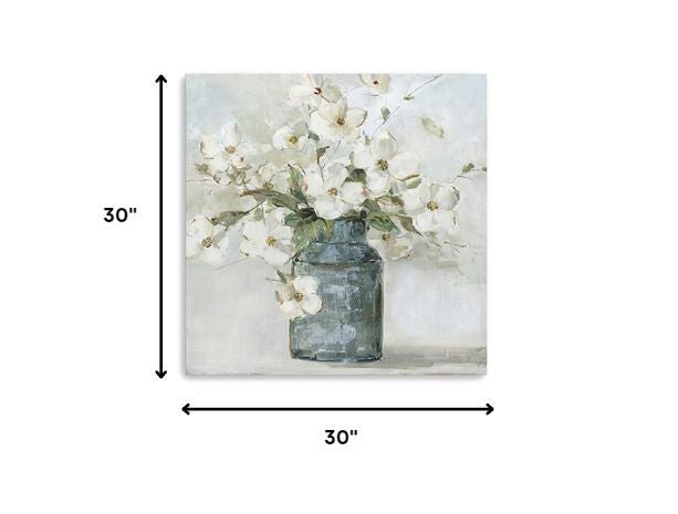 20" x 20" Watercolor Soft Pastel Dogwood Bouquet Canvas Wall Art HomeRoots