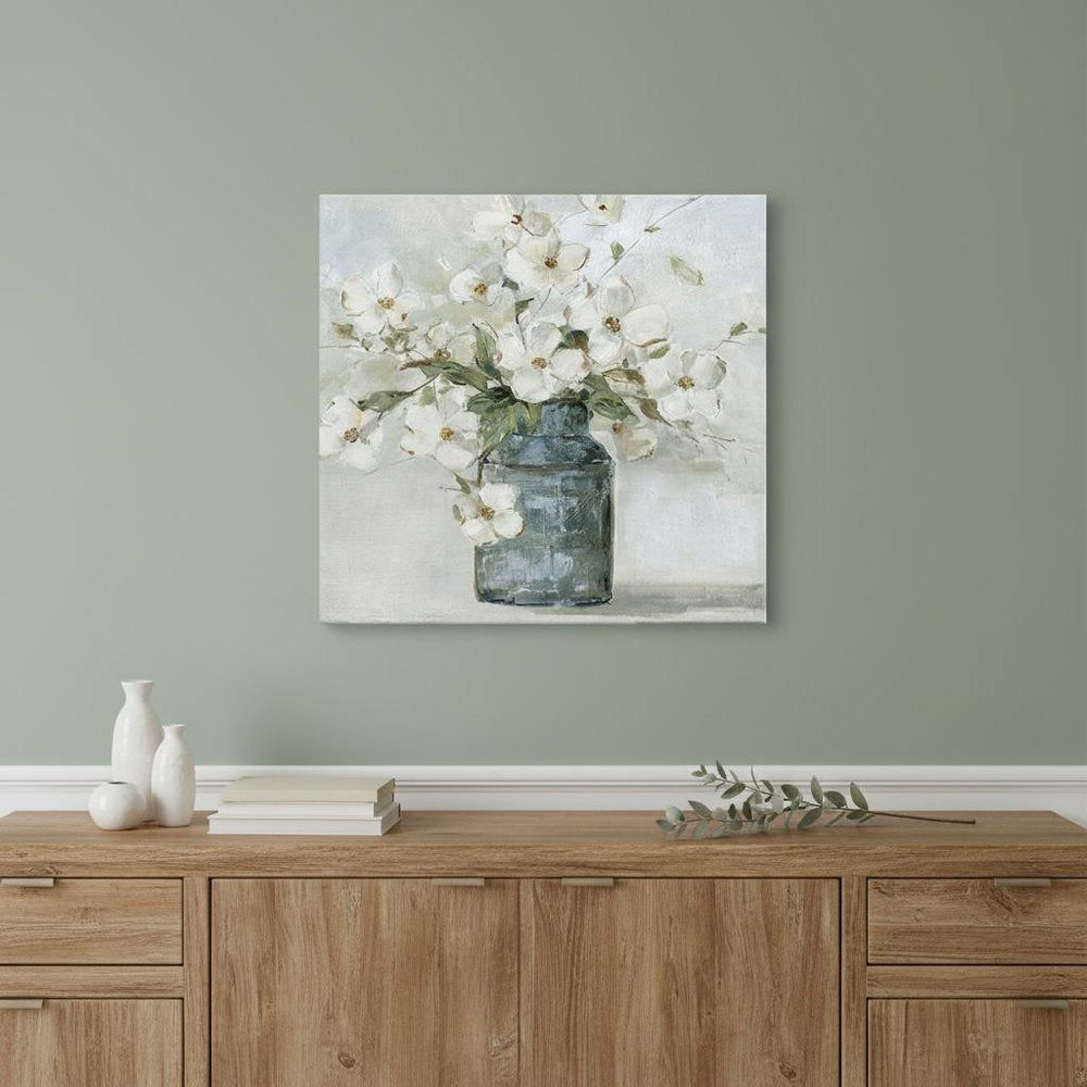 20" x 20" Watercolor Soft Pastel Dogwood Bouquet Canvas Wall Art HomeRoots