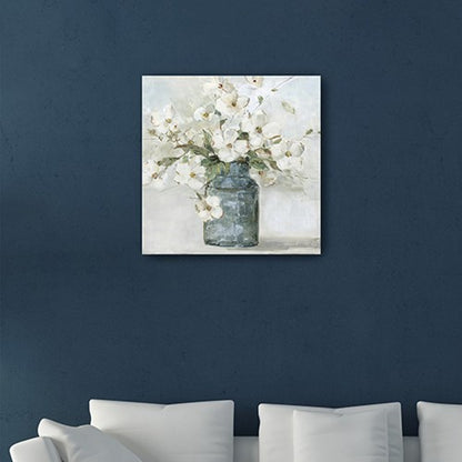 20" x 20" Watercolor Soft Pastel Dogwood Bouquet Canvas Wall Art HomeRoots