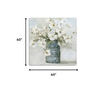 20" x 20" Watercolor Soft Pastel Dogwood Bouquet Canvas Wall Art HomeRoots