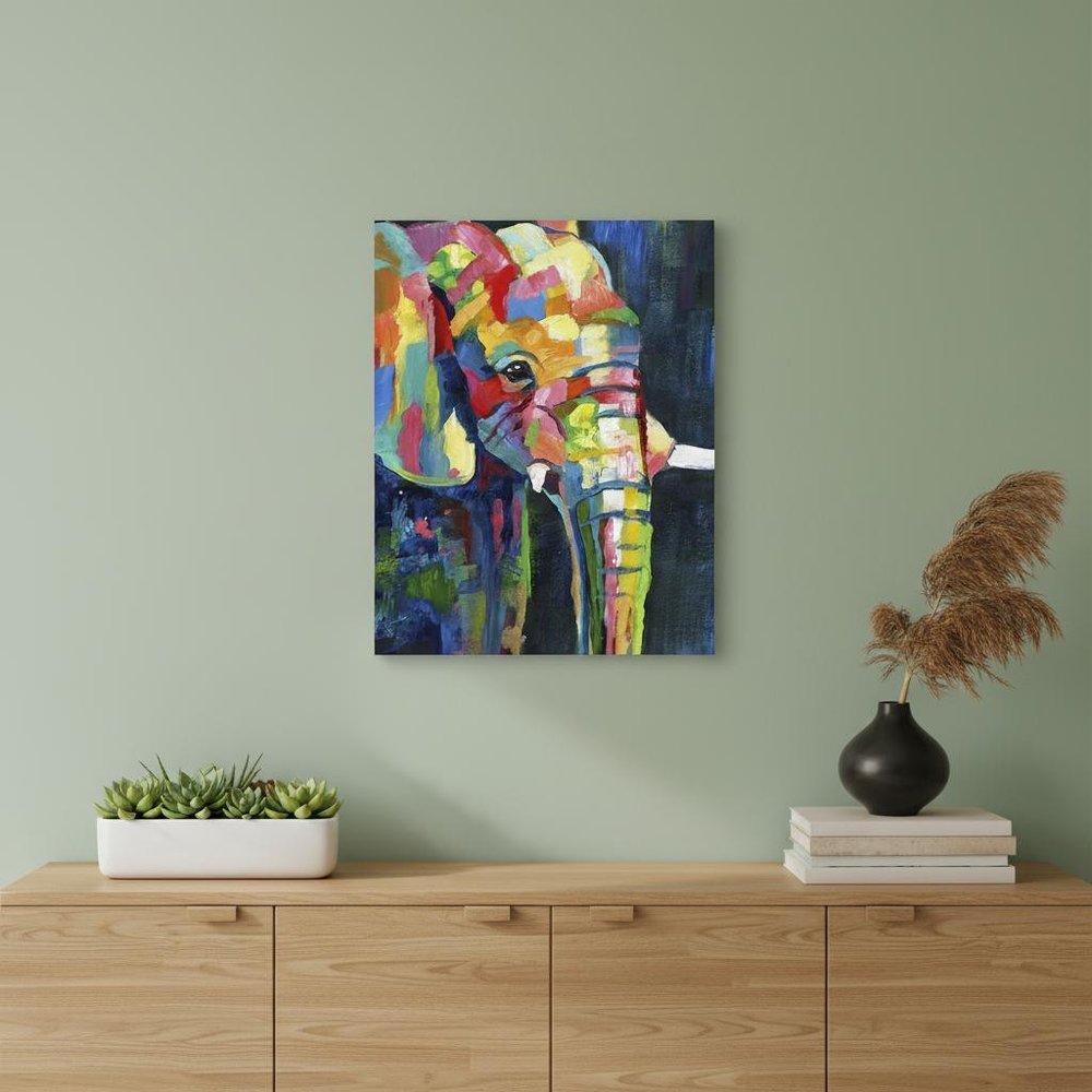 Bright Elephant Unframed Print Wall Art HomeRoots