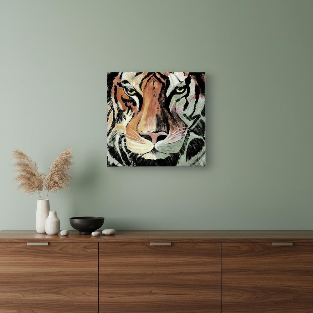 Staring Tiger Portrait Unframed Print Wall Art — view 1