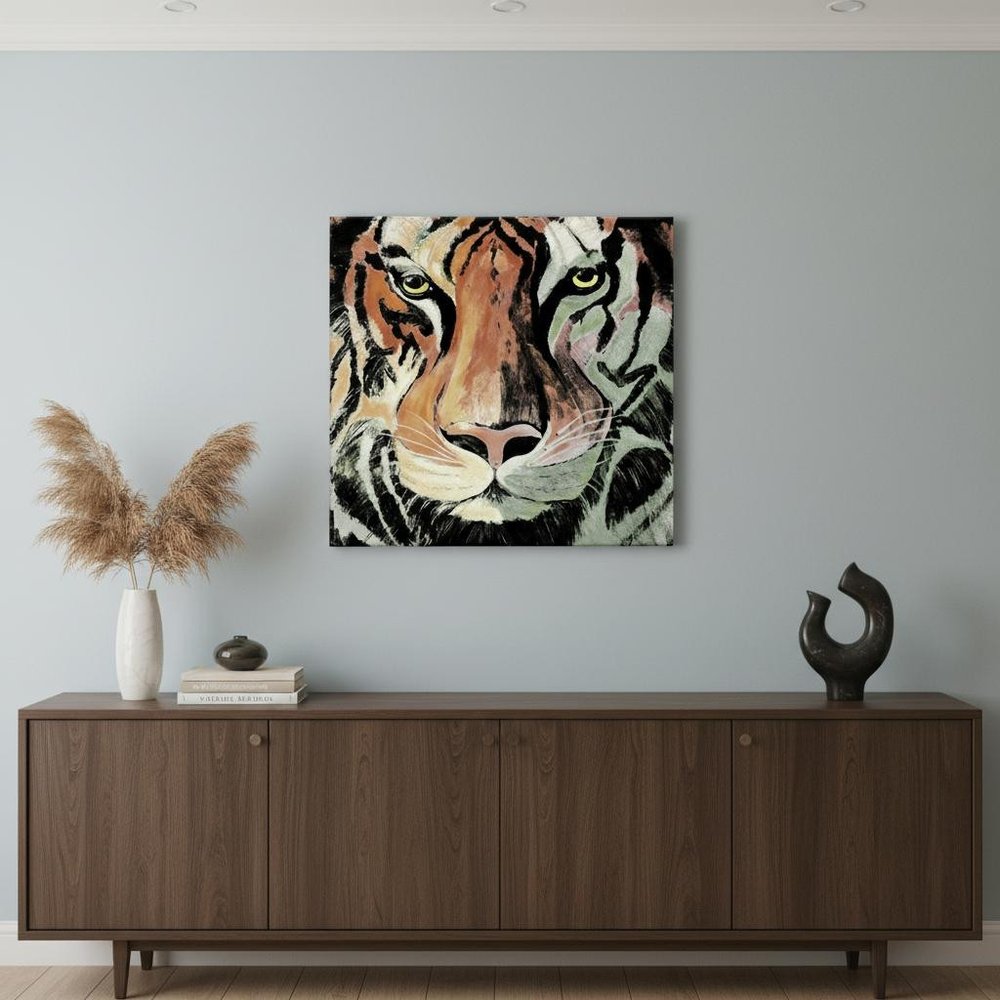 Staring Tiger Portrait Unframed Print Wall Art HomeRoots