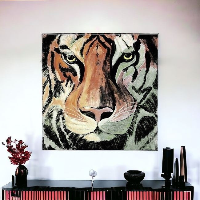 Staring Tiger Portrait Unframed Print Wall Art