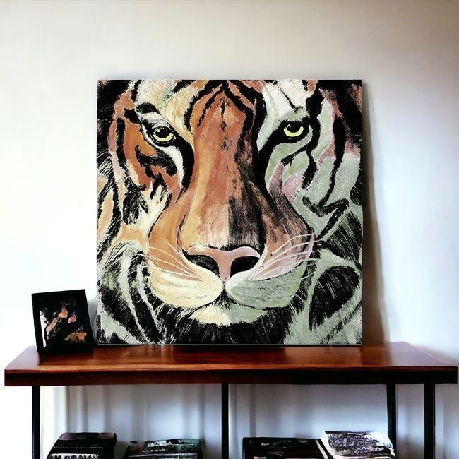 Staring Tiger Portrait Unframed Print Wall Art
