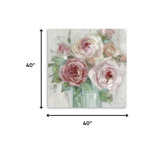 20" x 20" Watercolor Soft Pastel Peonies Bouquet Canvas Wall Art — view 13