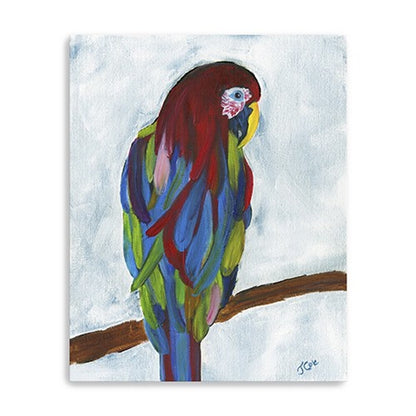 Small Bright and Tropical Parrot Canvas Wall Art HomeRoots