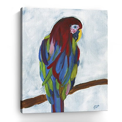 Small Bright and Tropical Parrot Canvas Wall Art HomeRoots