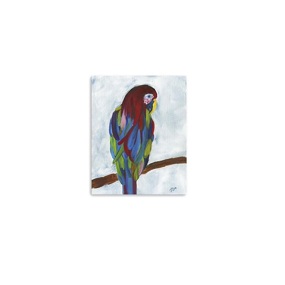 Small Bright and Tropical Parrot Canvas Wall Art HomeRoots