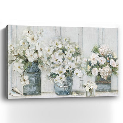 24" x 16" Watercolor Soft Pastel Bouquet Trio Canvas Wall Art HomeRoots