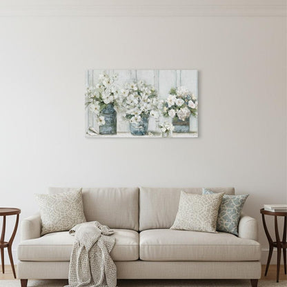 24" x 16" Watercolor Soft Pastel Bouquet Trio Canvas Wall Art HomeRoots