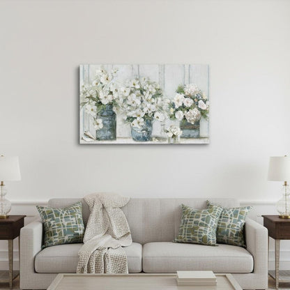 24" x 16" Watercolor Soft Pastel Bouquet Trio Canvas Wall Art HomeRoots
