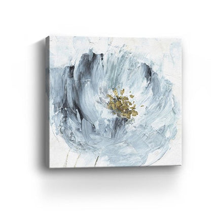 20" x 20" Watercolor Abstract Gray Blue Flower Canvas Wall Art HomeRoots