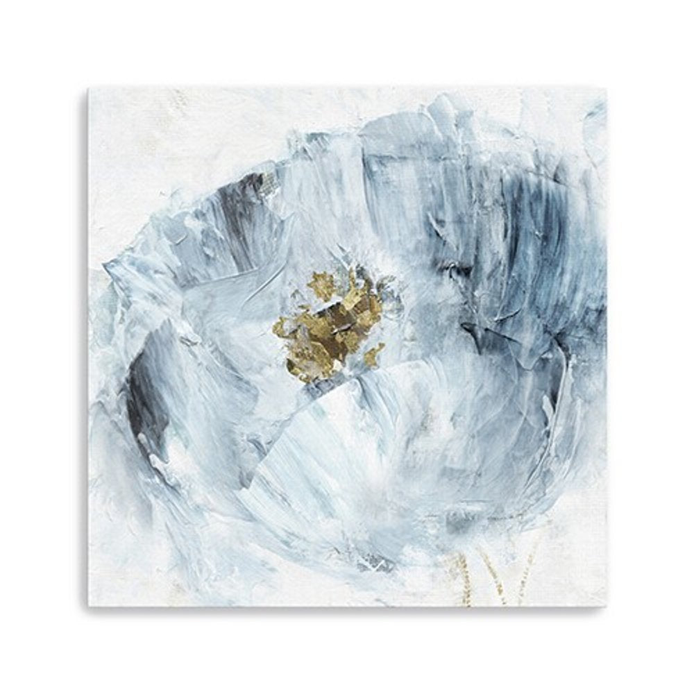 20" x 20" Watercolor Abstract Gray Blue Flower II Canvas Wall Art — view 2