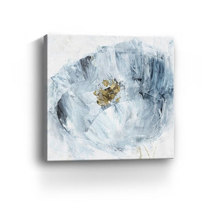 20" x 20" Watercolor Abstract Gray Blue Flower II Canvas Wall Art HomeRoots